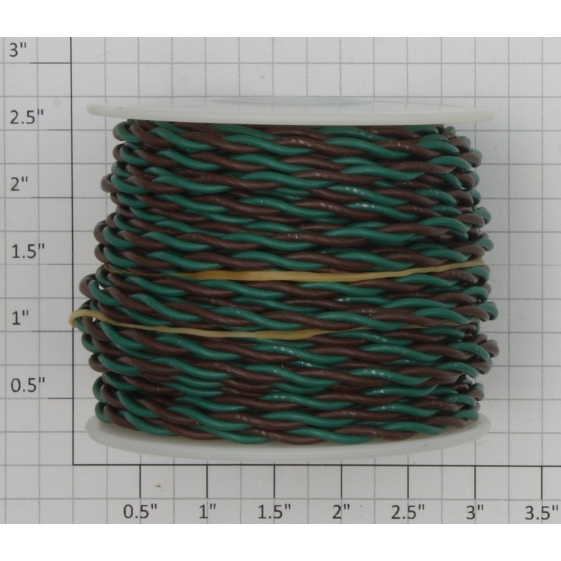 Wire Works H22207060 #22-Gauge 2-Conductor Green / Brown Wire 60′ Roll