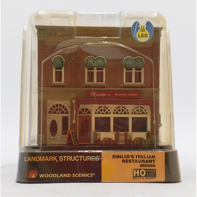 Woodland Scenics BR5055 HO Built-&-Ready Emilio’s Italian Restaurant Building NIB
