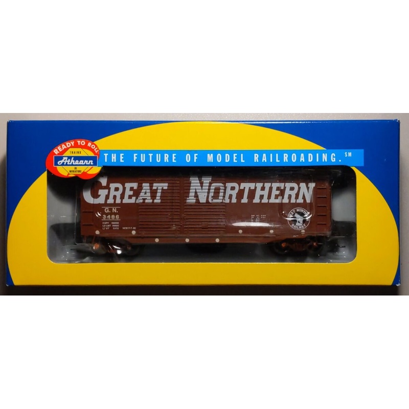 Athearn 70465 HO Scale Great Northern 40′ Double Door Boxcar #3486 NIB
