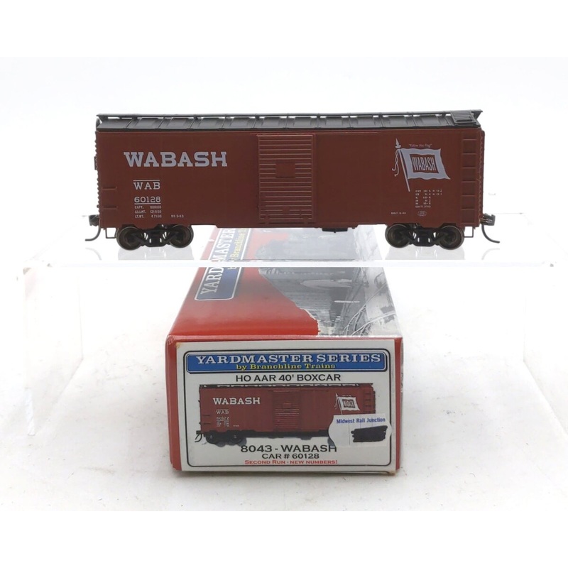 Branchline Trains 8043 HO Scale Wabash AAR 40′ Box Car #60128 – Assembled EX/Box