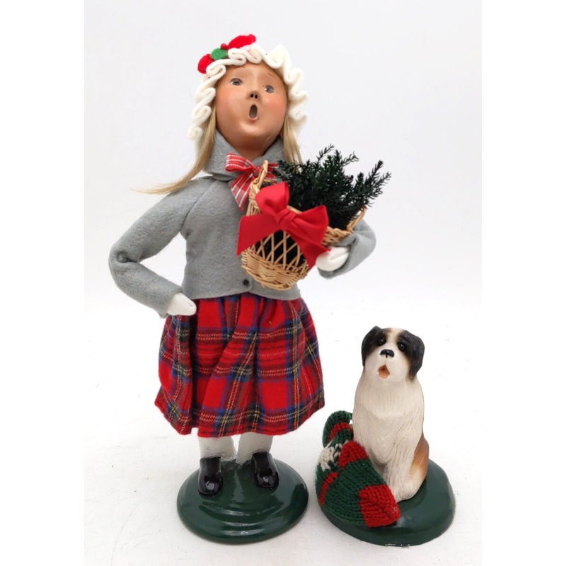 Byers’ Choice The Carolers 2001 Traditional Girl Doll w/Dog LN