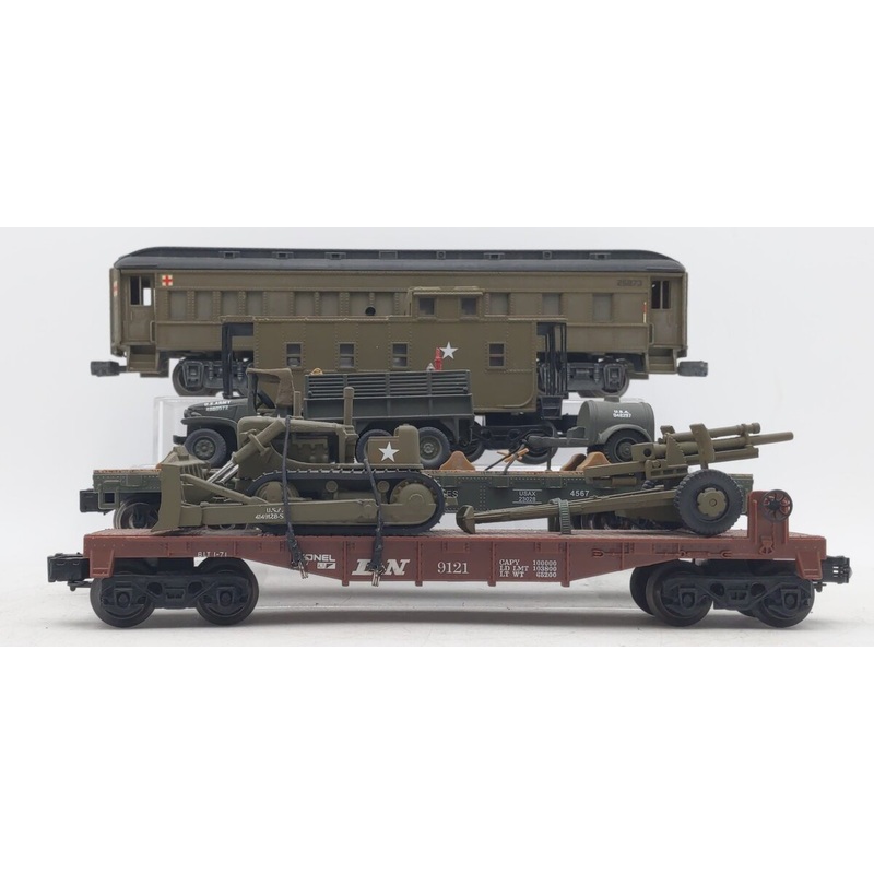 Lionel US Army Custom Lot, #25873, #9121, #23028 and Custom Army Caboose EX