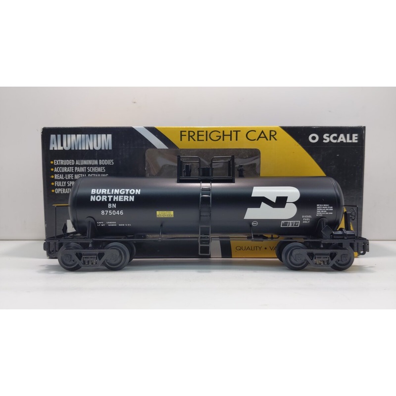 K-Line K-90014 O Gauge Burlington Northern Unibody Single Dome Tank Car #875046 EX/Box