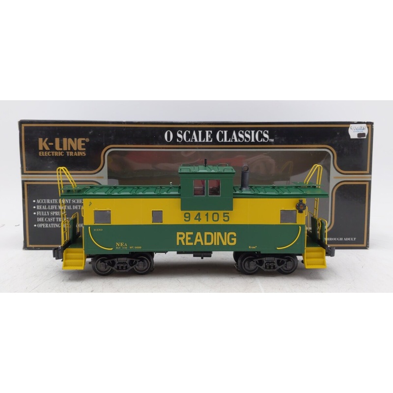 K-Line K613-1932 O Gauge Reading Extented Vision Scale Smoking Caboose #94105 EX/Box