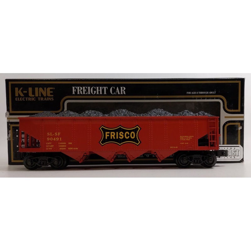 K-Line K623-2051 O Gauge Frisco Die-Cast 4-Bay Hopper #90491 w/Coal Load EX/Box