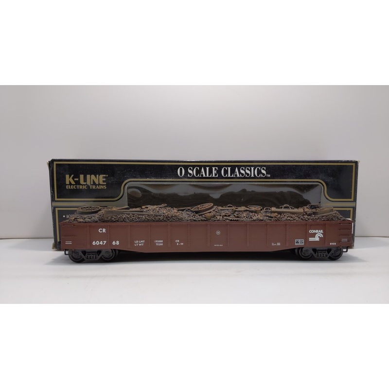 K-Line K652-1412 O Gauge Conrail Die-Cast Gondola with Scrap Load EX/Box