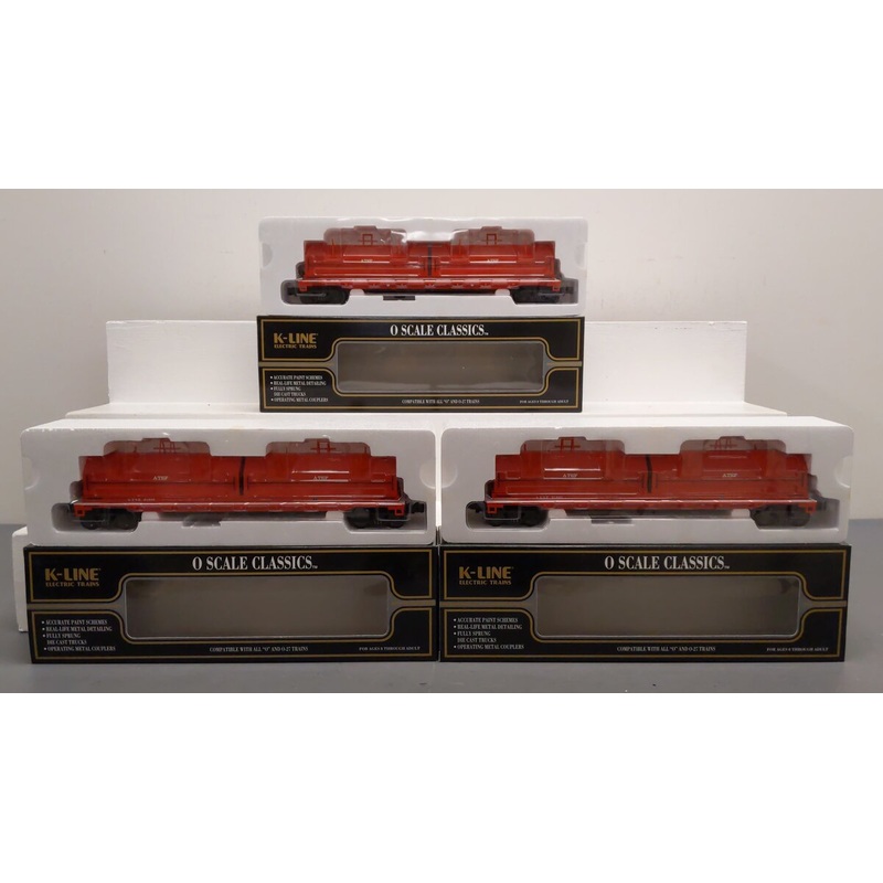 K-Line K676-1051A Santa Fe Coil Car 3-Pack EX/Box