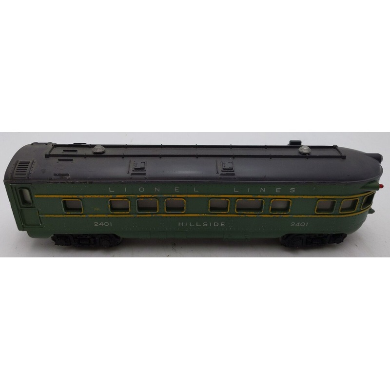 Lionel 2401 Vintage O Lionel Lines Green/Gray Hillside Observation Car EX