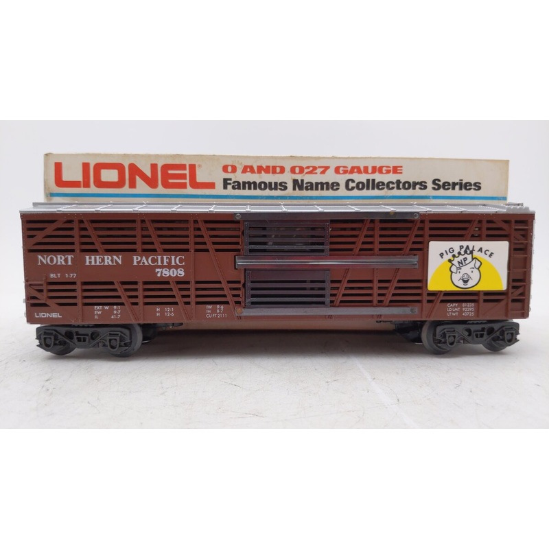 Lionel 6-7808 O Gauge Northern Pacific Pig Palace Stock Car EX/Box