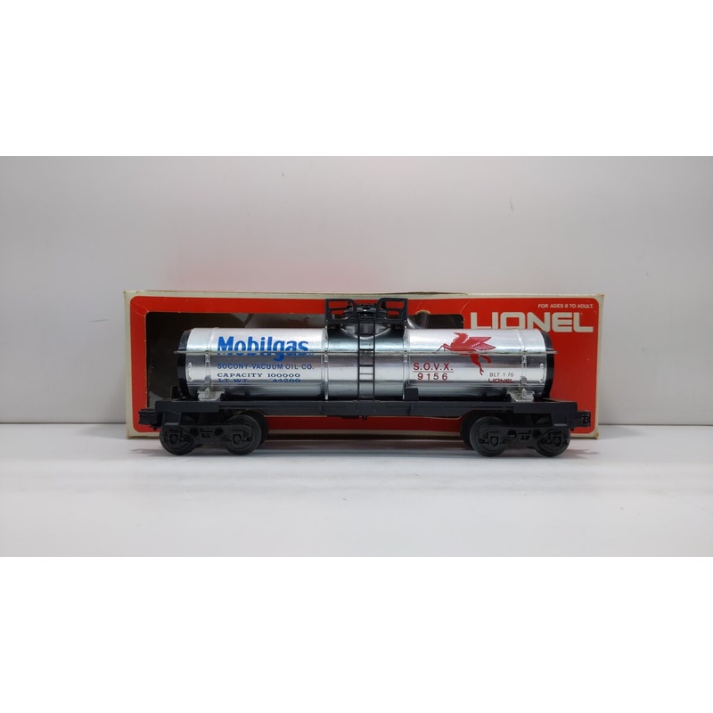 Lionel 6-9156 O Gauge Mobilgas Plated Single Dome Tank Car EX/Box