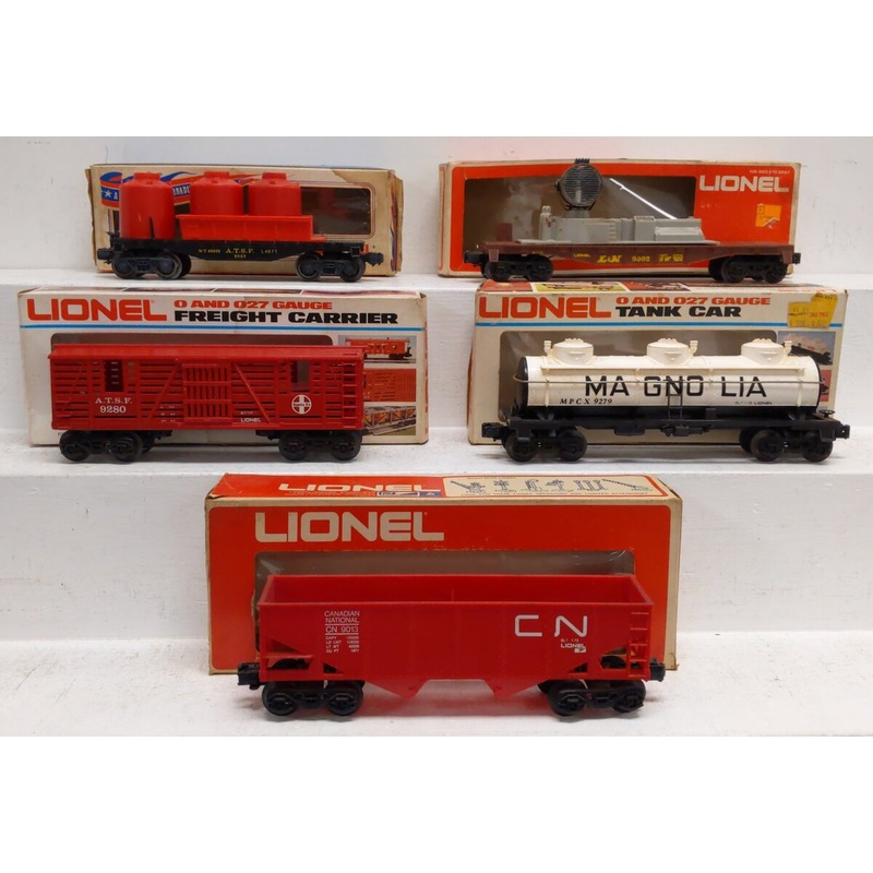 Lionel O Assorted Freight Cars: 9279, 9280, 9302, 9022, 9013 [5]/Box