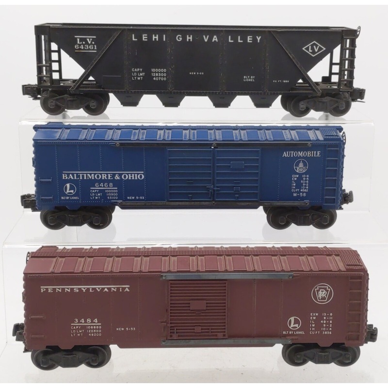 Lionel Vintage O Assorted Freight Cars: 6468, 3484, 64361 [3] VG