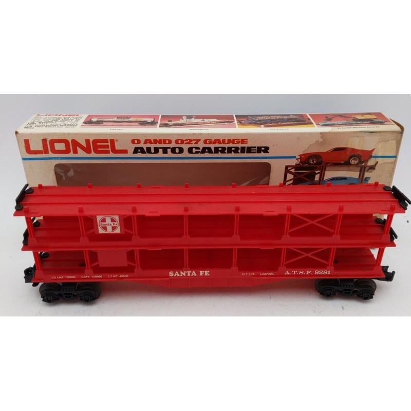 Lionel 6-9281 O Gauge Santa Fe Tri-level Auto Carrier EX/Box