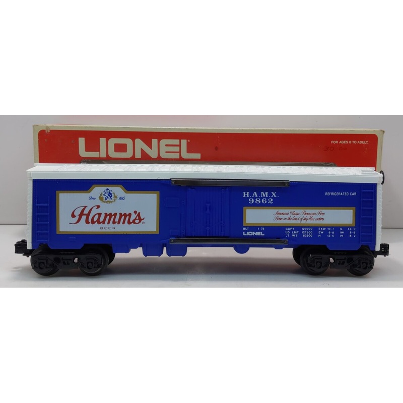 Lionel 6-9862 O Gauge Hamm’s Beer Billboard Reefer Car EX/Box