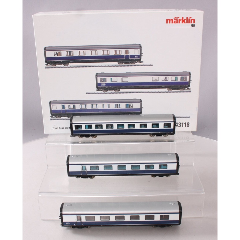 Marklin 43118 HO Scale ‘Blue Star Train Add-On Passenger Car Set LN/Box