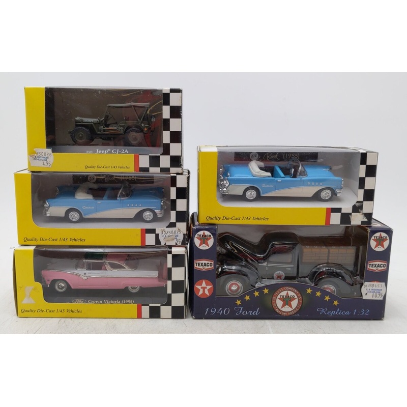 MTH & K-Line 1:32 & 1:43 Assorted Die-Cast Cars [5] EX/Box
