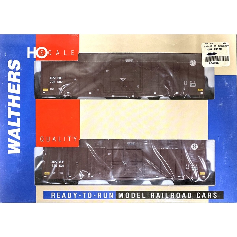 Walthers 932-27105 HO Scale BNSF Gunderson 50′ Hi-Cube Paper Boxcars (Pack of 2) NIB