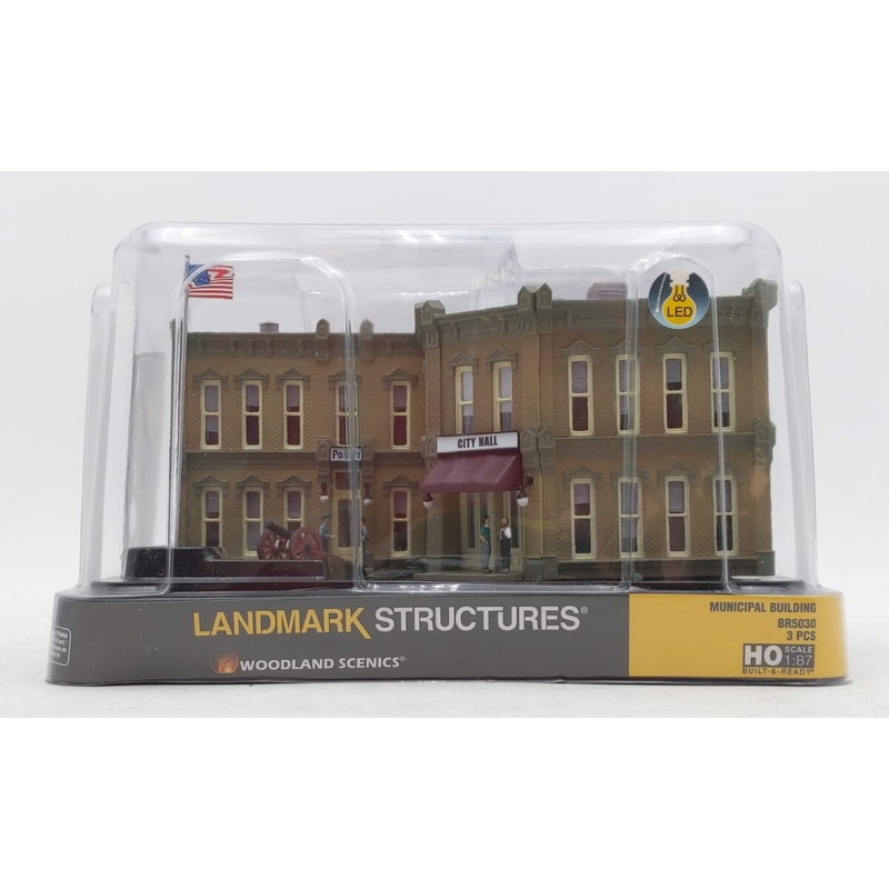 Woodland Scenics BR5030 HO Built-&-Ready Municipal Building NIB