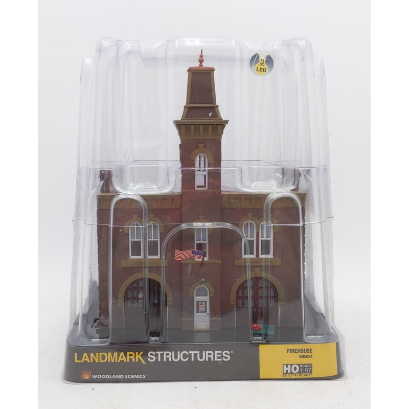 Woodland Scenics BR5034 HO Built-&-Ready Firehouse Building EX/Box