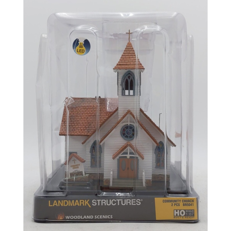Woodland Scenics BR5041 HO Built-&-Ready Community Church Building NIB