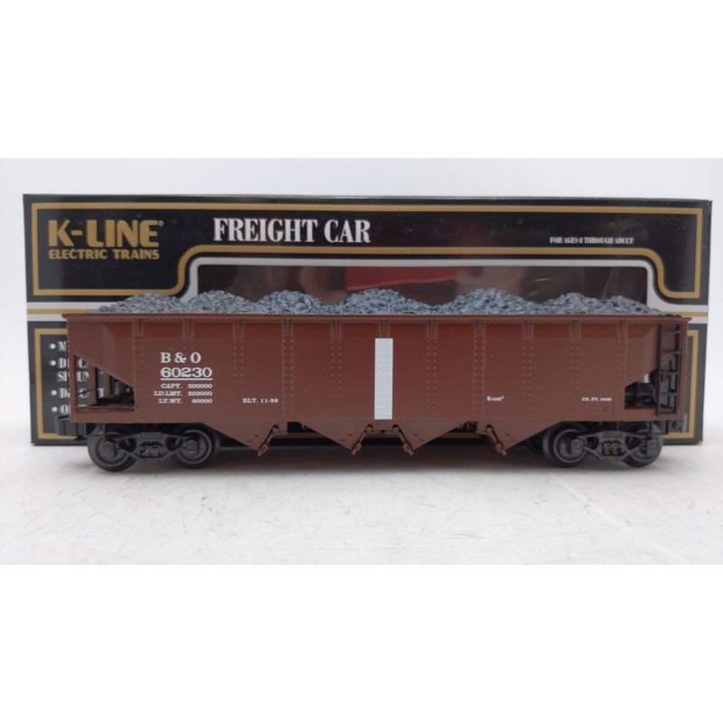 K-Line K623-1095 O Gauge Baltimore & Ohio Die-Cast Quad Hopper Car #60230 EX/Box