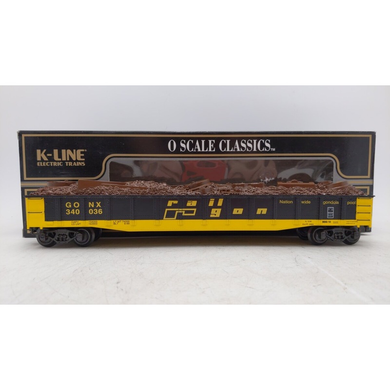 K-Line K652-8011 O Gauge Railgon Classic Gondola with Junk Load #340036 EX/Box