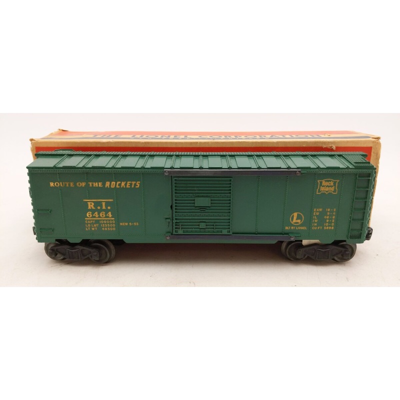 Lionel 6464-75 Vintage O Rock Island Boxcar – Type I w/ Glossy Painted Body EX/Box