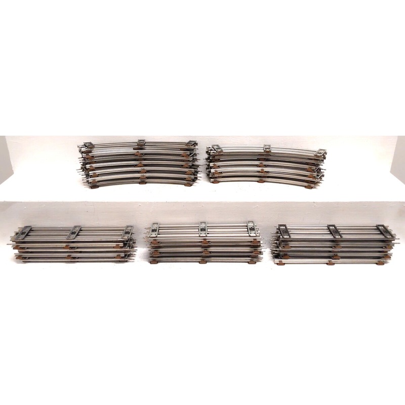 Lionel O Gauge Assorted Straight [30] & Curved [29] O-27 Tubular Track Sections VG