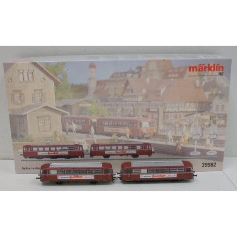 Marklin 39982 HO Scale AutoRail Railbus w/ Control Car LN/Box