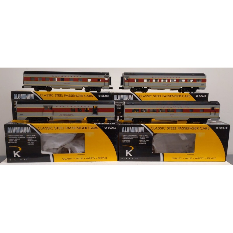 K-Line K4638B O Lackawanna 15 Aluminum Passenger Cars (Set of 4) EX/Box