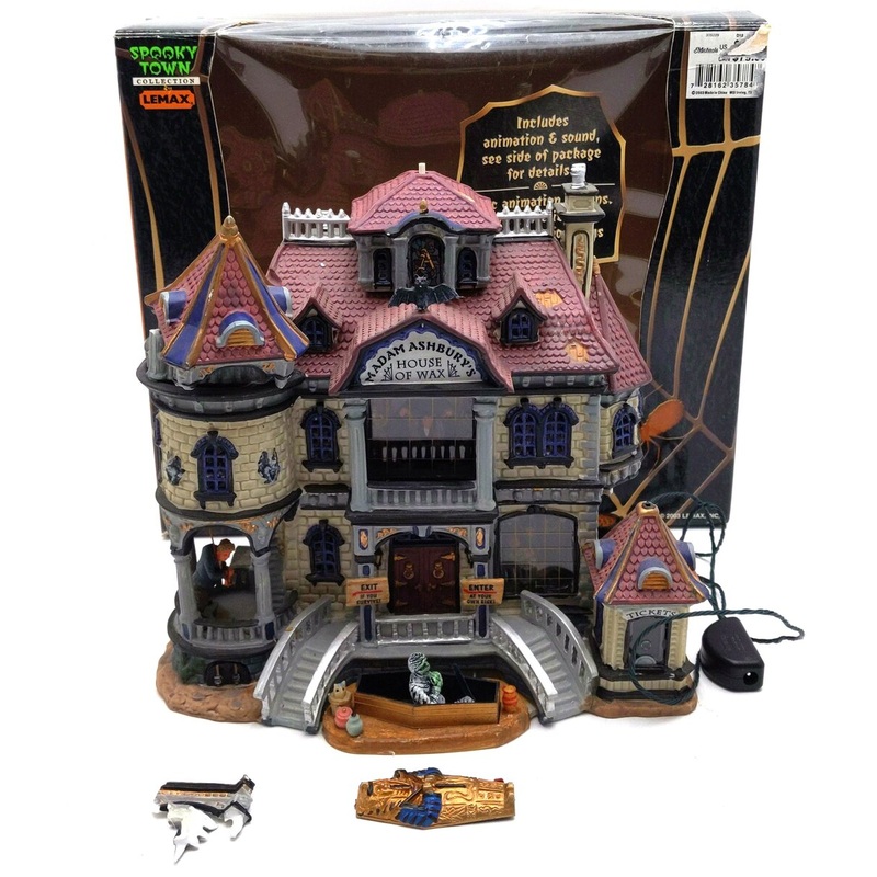 Lemax 35784A Spooky Town Lighted Porcelain House Of Wax EX/Box