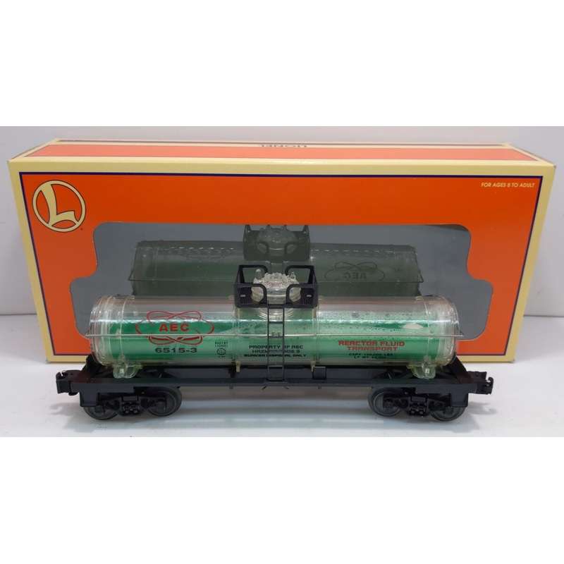 Lionel 6-16155 O Gauge AEC Reactor Fluid Tank Car (Green) EX/Box