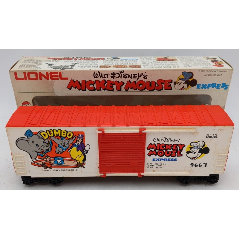 Lionel 6-9663 O Gauge Disney’s Dumbo Hi Cube Boxcar VG/Box