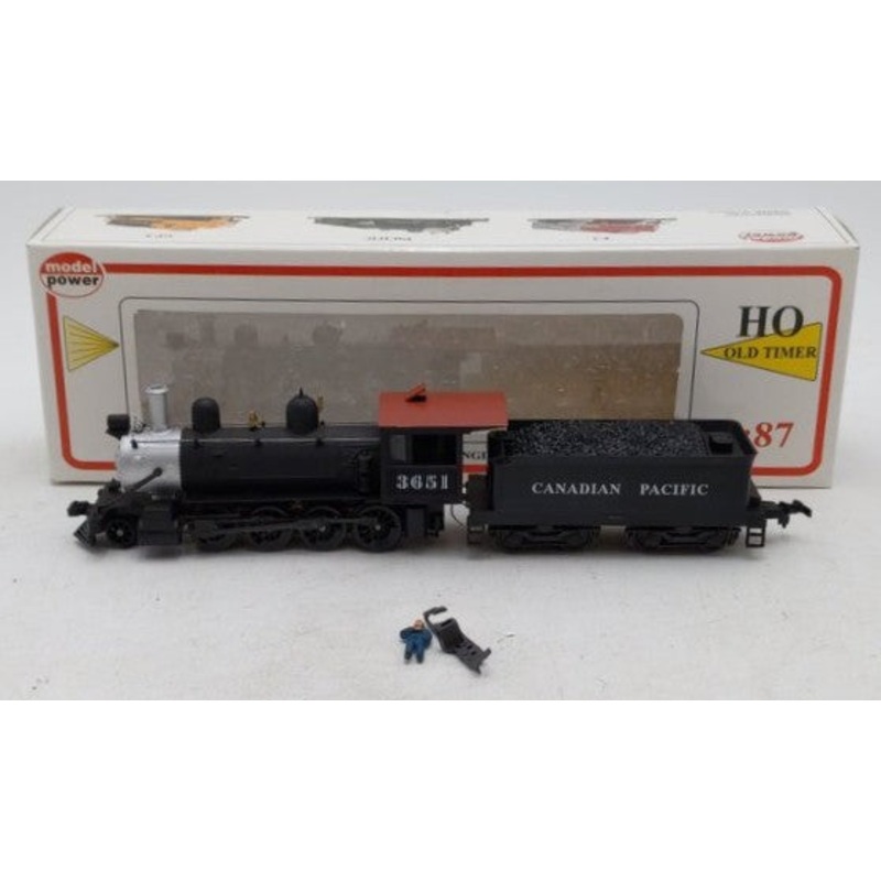 Model Power 6554 HO Canadian Pacific 2-8-0 Steam Locomotive & Tender EX/Box