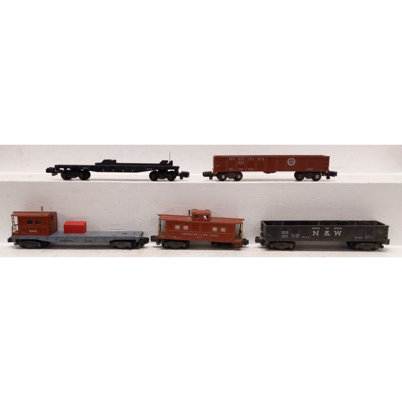 American Flyer S Assorted Vintage Freight Cars: 804, 945, 930, 805 & 25515 [5] VG