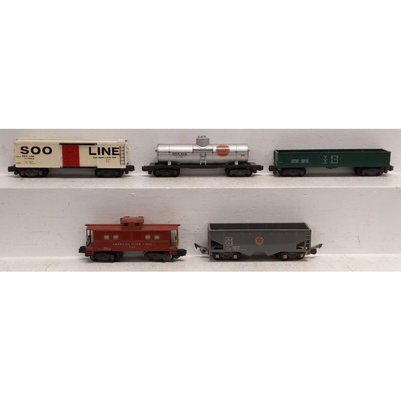 American Flyer Vintage S Assorted Freight Cars: 632, 925, 930, 931, 177640 [5] VG