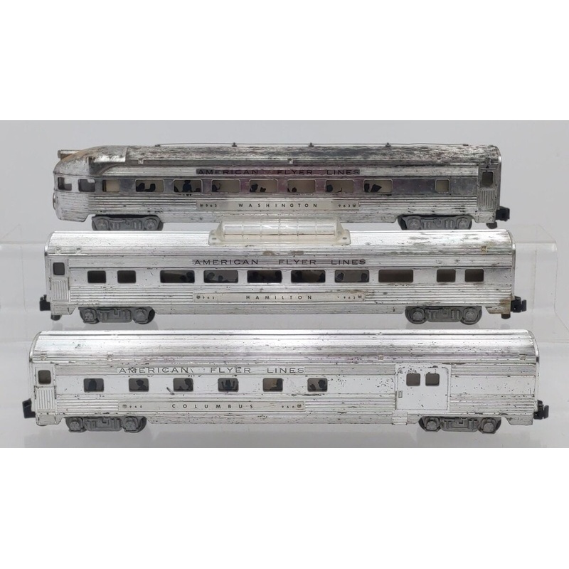 American Flyer Vintage S Assorted Passenger Cars: 960, 962, 963 [3] VG