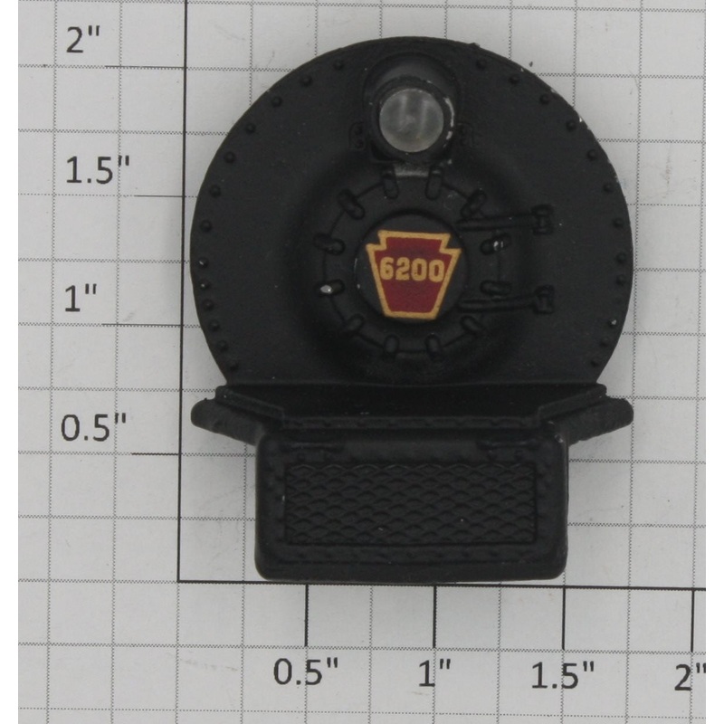 Lionel 671-196X Boiler Front with 6200 Decal and Hard Lens