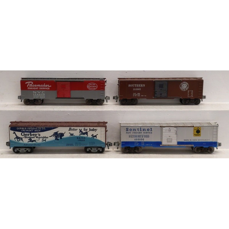 Custom O Gauge Assorted Boxcars: 1008, 153902, 174479, 466096 [4] EX