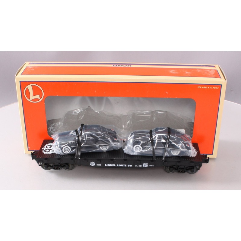 Lionel 6-17537 O Gauge Route 66 Flatcar with 2 Touring Coupes LN/Box