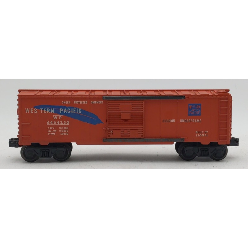 Lionel 6464-250 Vintage O Western Pacific Boxcar -Type IV Body Mold VG