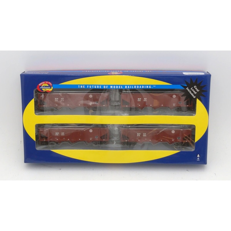 Athearn 76443 HO Scale BNSF 40′ 3-Bay Ribbed Side Hopper (Set of 4) NIB