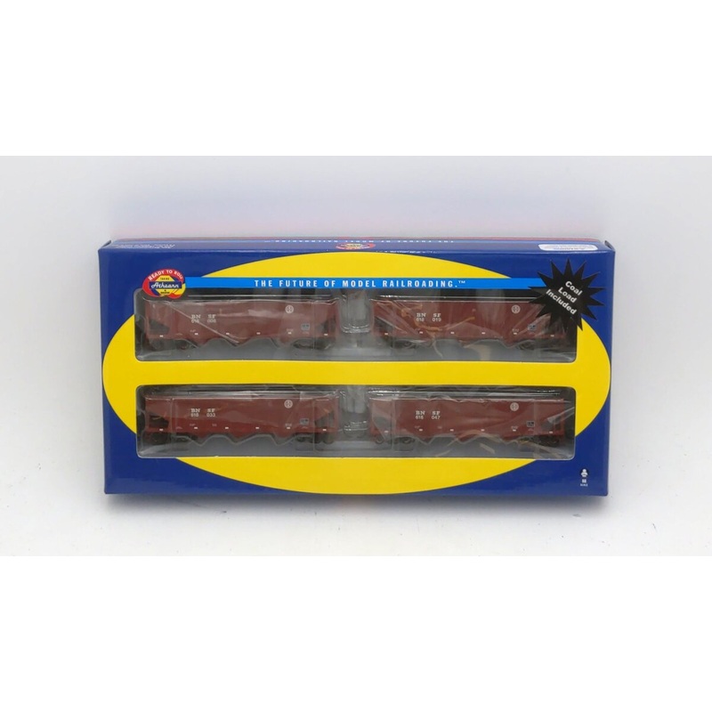 Athearn 76444 HO Scale BNSF 40′ 3-Bay Ribbed Side Hopper (Set of 4) NIB