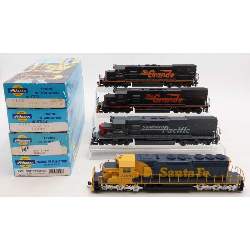 Athearn HO Scale D&RGW & SP SD40T-2 and Santa Fe SD40-2 Diesel Locomotives [4]/Box