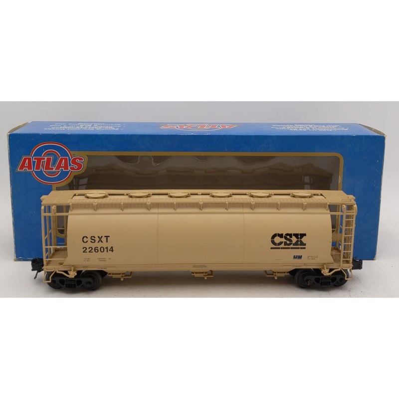 Atlas 6317-1 O Gauge CSX 3-Bay Cylindrical Hopper #226014 – 3 Rail EX/Box