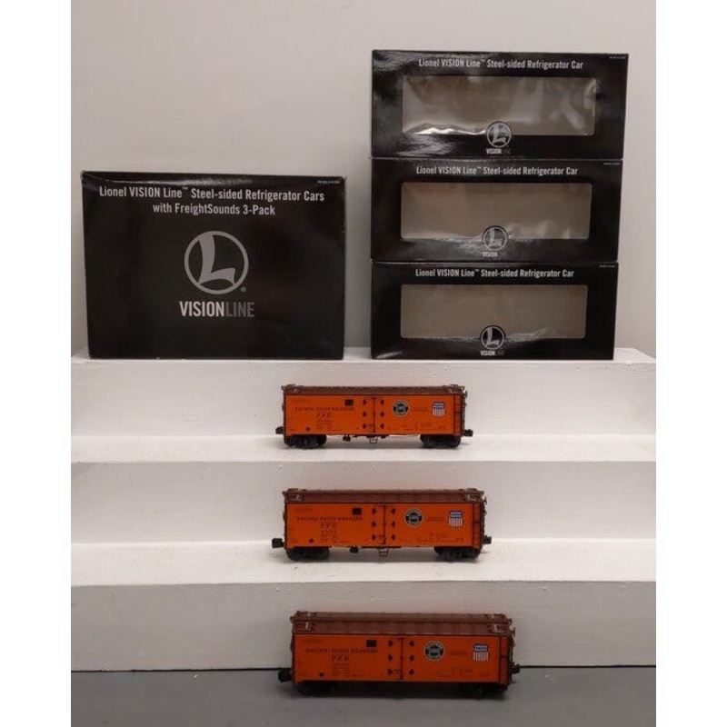 Lionel 2026970 O VISIONLINE Pacific Fruit Express Reefer Cars (Pack of 3) LN/Box