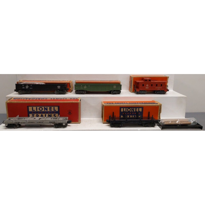 Lionel O Vintage Assorted Freight Cars: 3451, 3361, 6462, 6257 [5] VG/Box