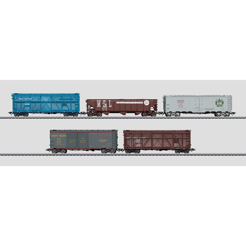 Marklin 45658 HO American Freight Car Set – 3-Rail – Ready to Run LN/Box