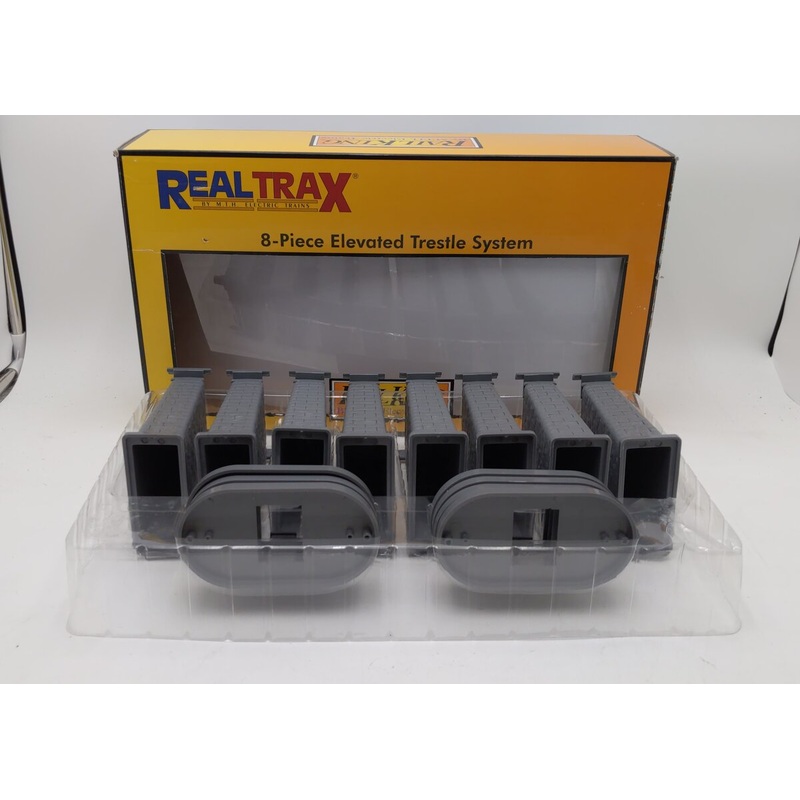 MTH 40-1034 O RealTrax Elevated Trestle Set (Pack of 8) LN/Box