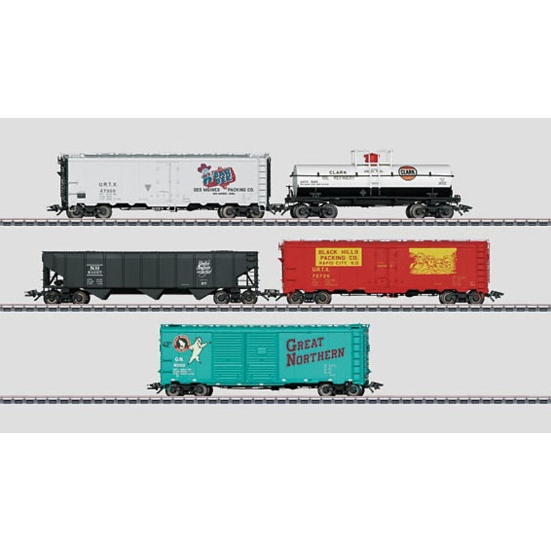 Marklin 45645 HO American Freight Car Set – 3-Rail – Ready to Run LN/Box